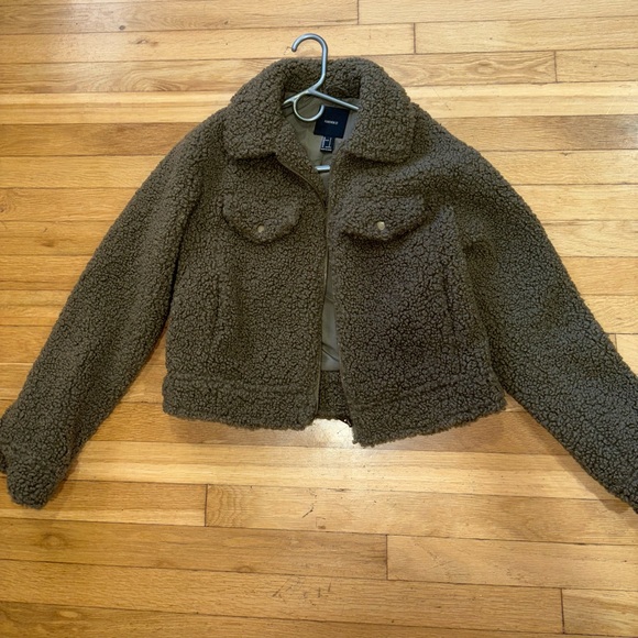 Forever 21 Jackets & Blazers - Green sherpa jacket